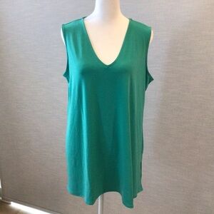 ALFANI V-NECK SLEEVELESS TUNIC IN TEAL - NWT
